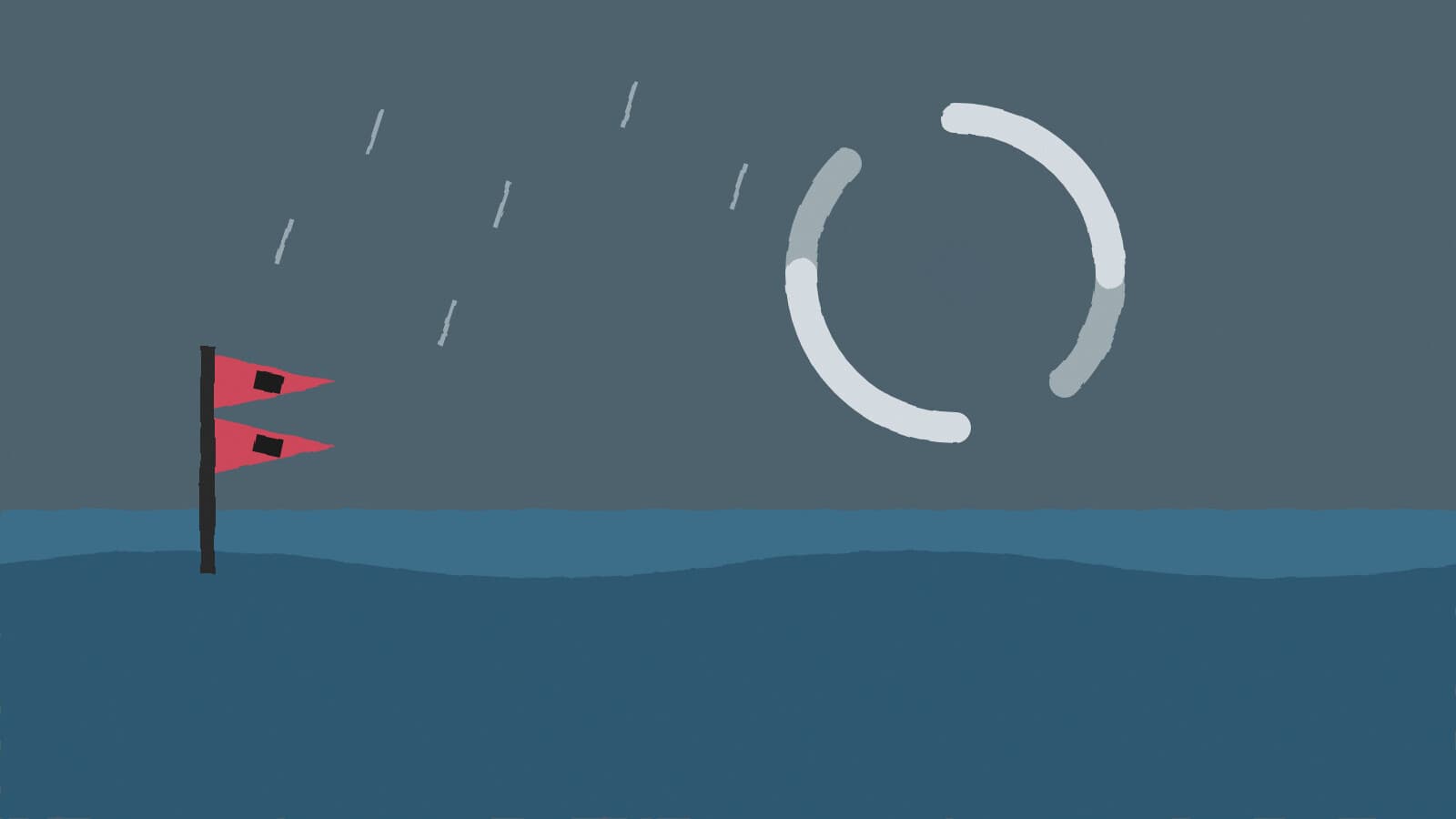 Hurricane swirl over Gulf - illustration, Jake Team LLC