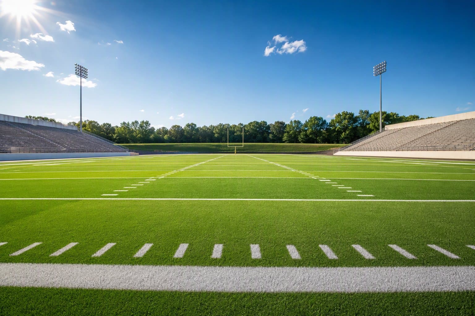 Sunlit football field - illustration, Jake Team LLC
