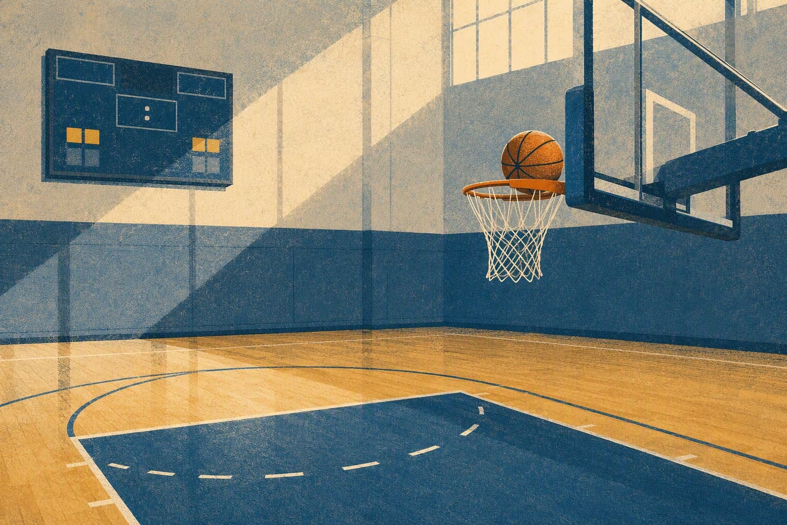 Nail-Biting Basketball - illustration, Jake Team LLC
