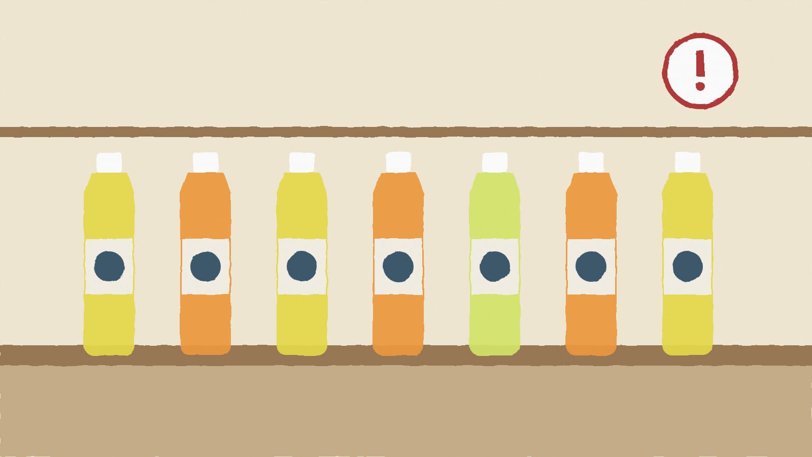 Sports drink bottles on shelf - illustration, Jake Team LLC