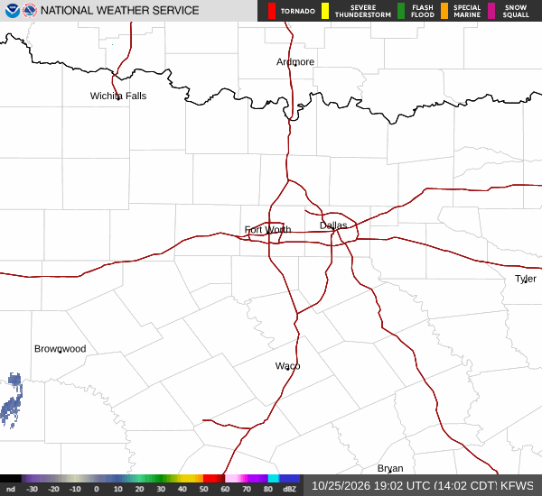 National Weather Service radar for North Texas (KFWS)