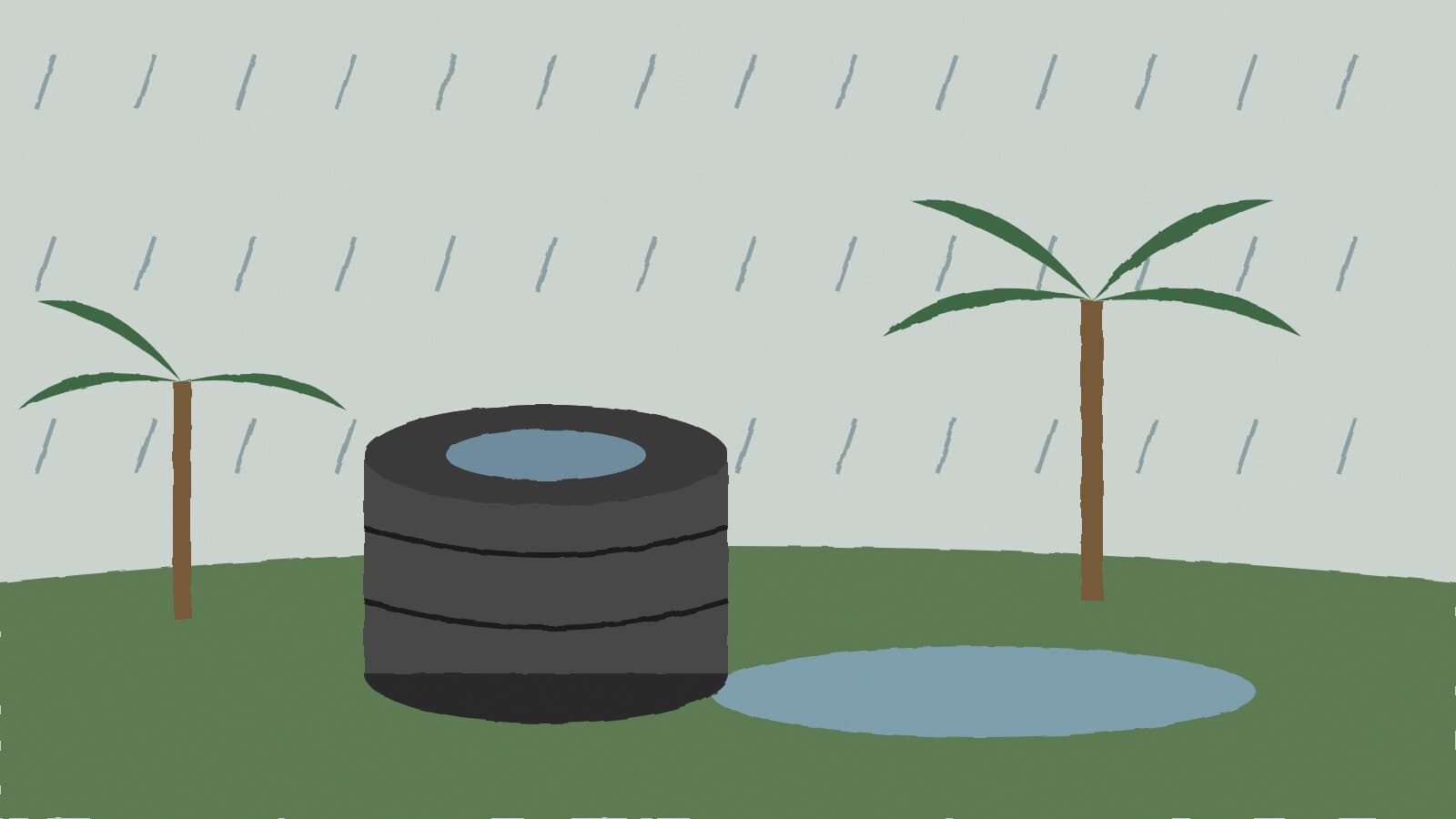 Stacked tires after rain - illustration, Jake Team LLC