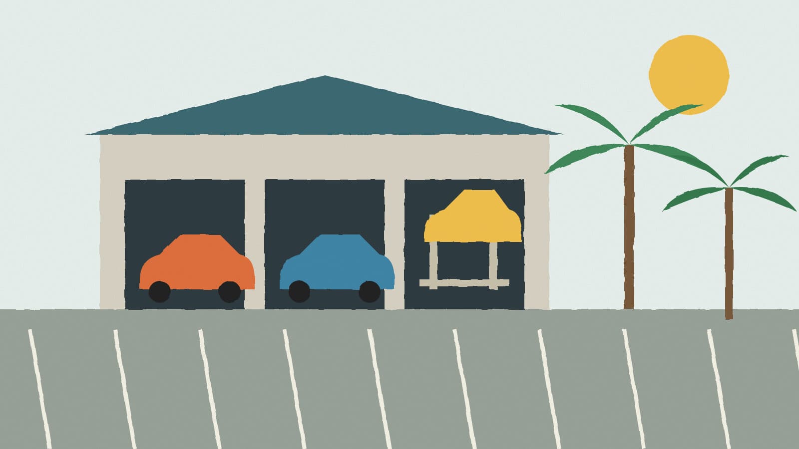 Cars in a service bay - illustration, Jake Team LLC