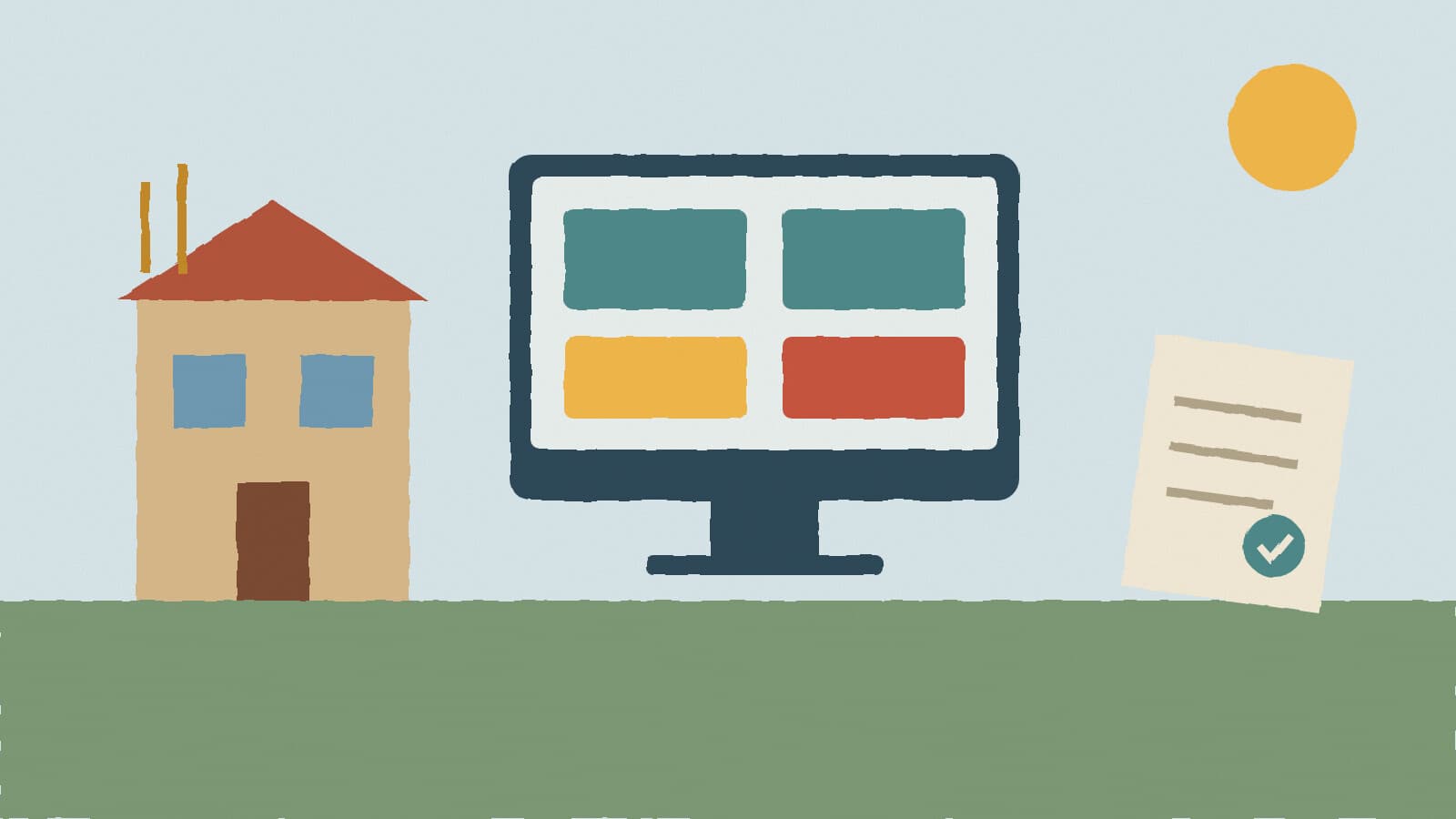 Home, screen and permit - illustration, Jake Team LLC