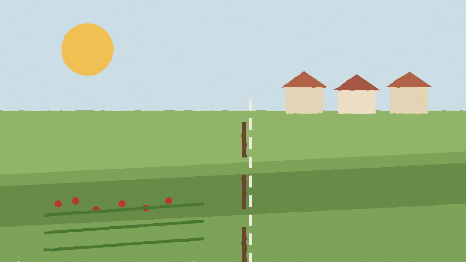 Farmland at a boundary line - illustration, Jake Team LLC