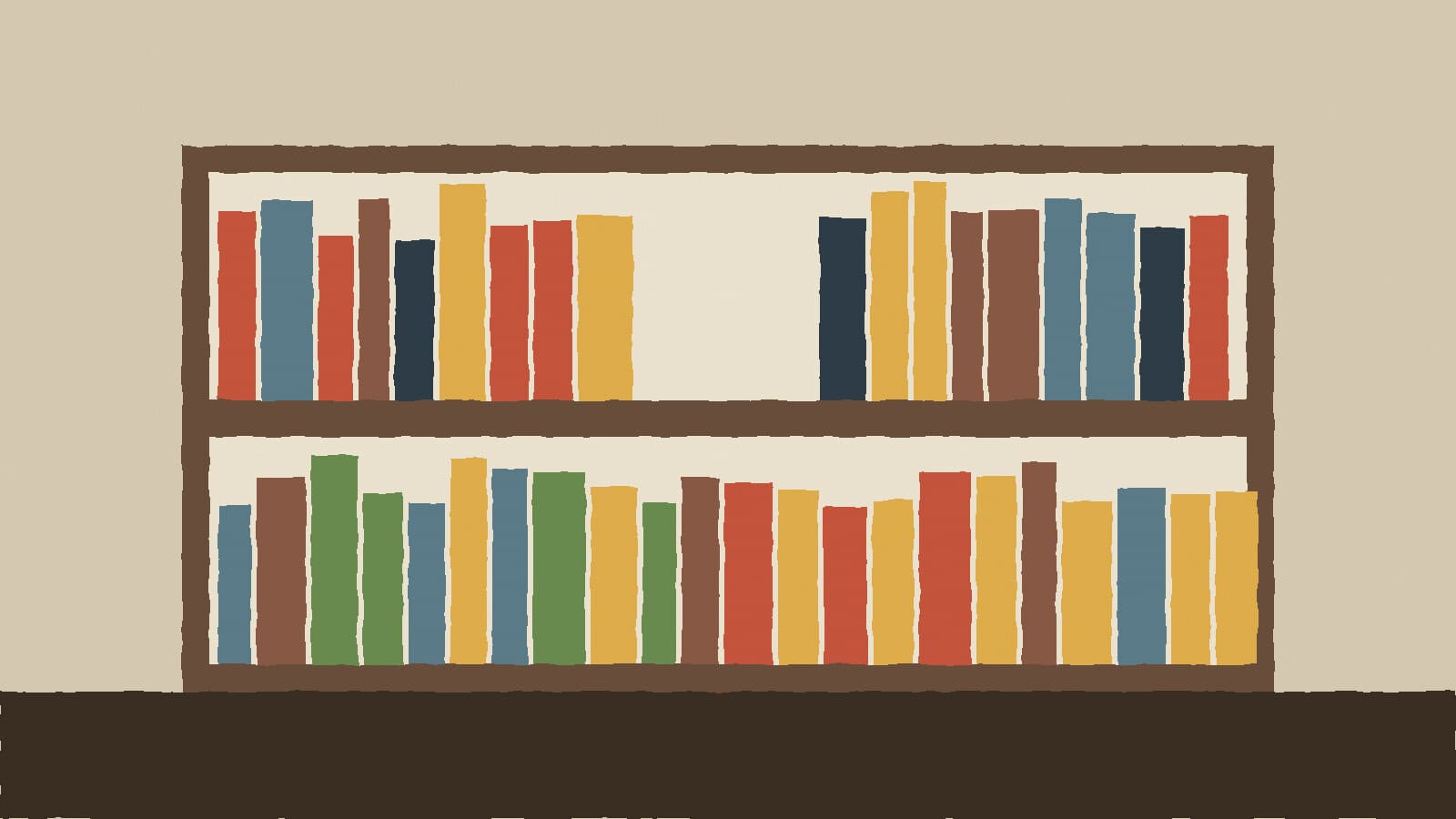 Library shelf with gap - illustration, Jake Team LLC