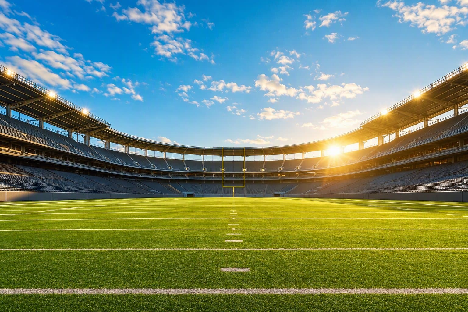 Empty Sunlit Stadium - illustration, Jake Team LLC